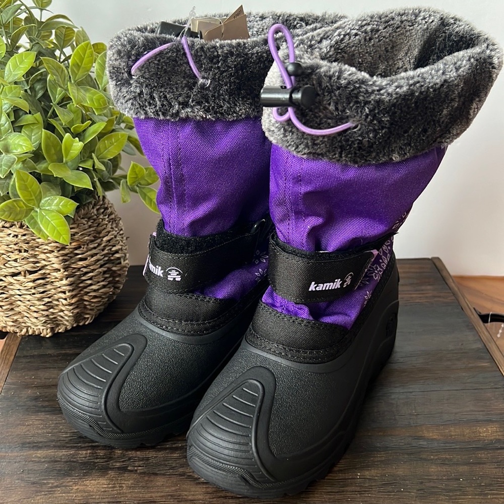 NWT Kids Purple Kamik Snowtale Winter Boots Size 2